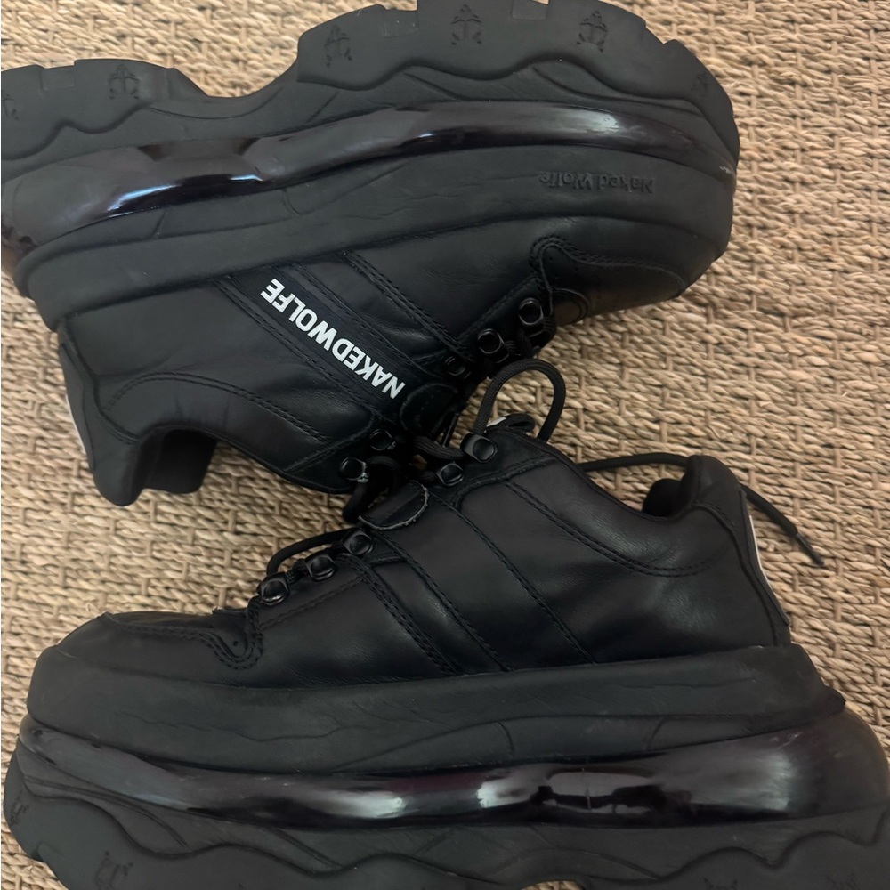 NAKED WOLFE Black Platform Sneakers sz6